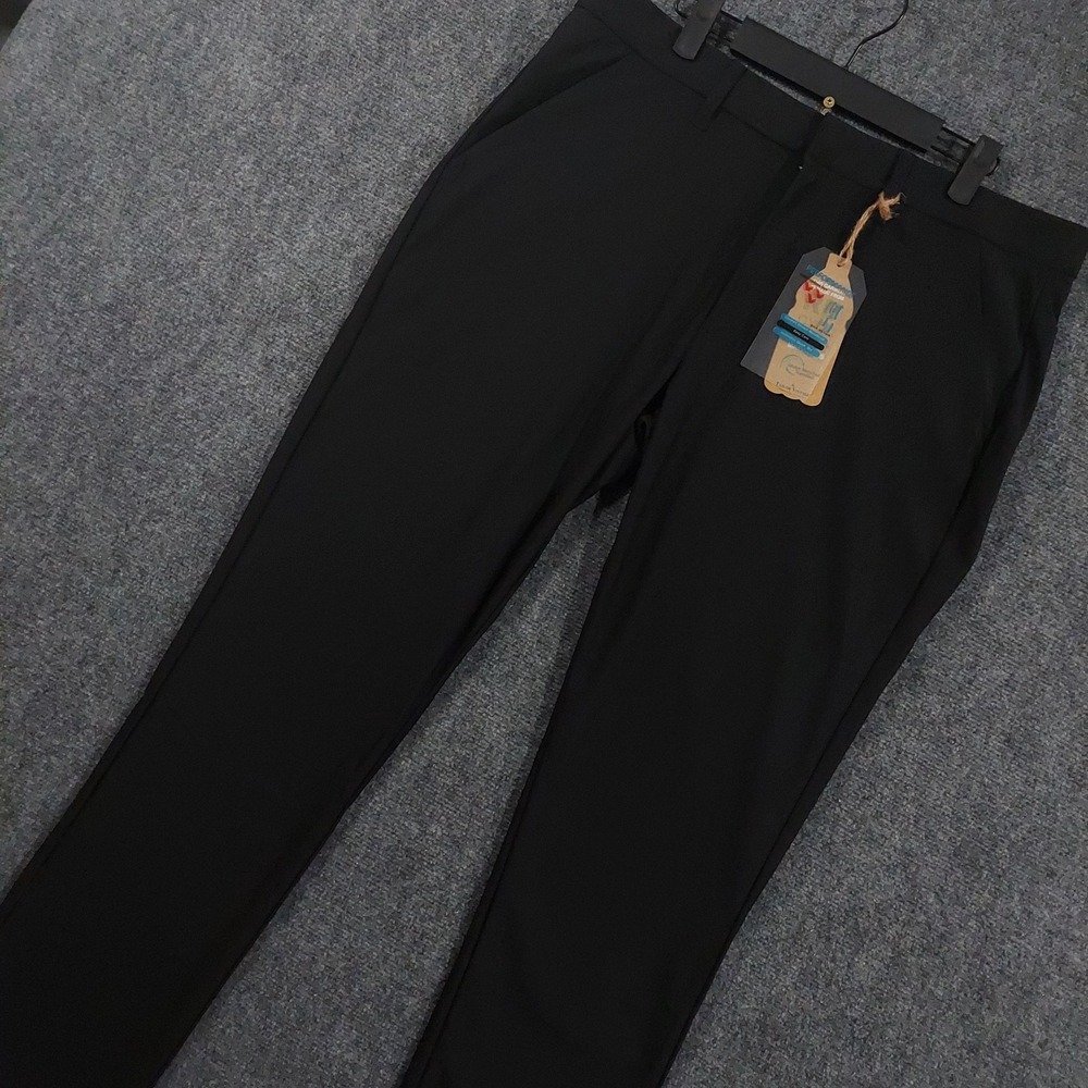 NEW Tailor Vintage Pants Mens 36x32 Black Canaan Slim Fit Luxe Performance